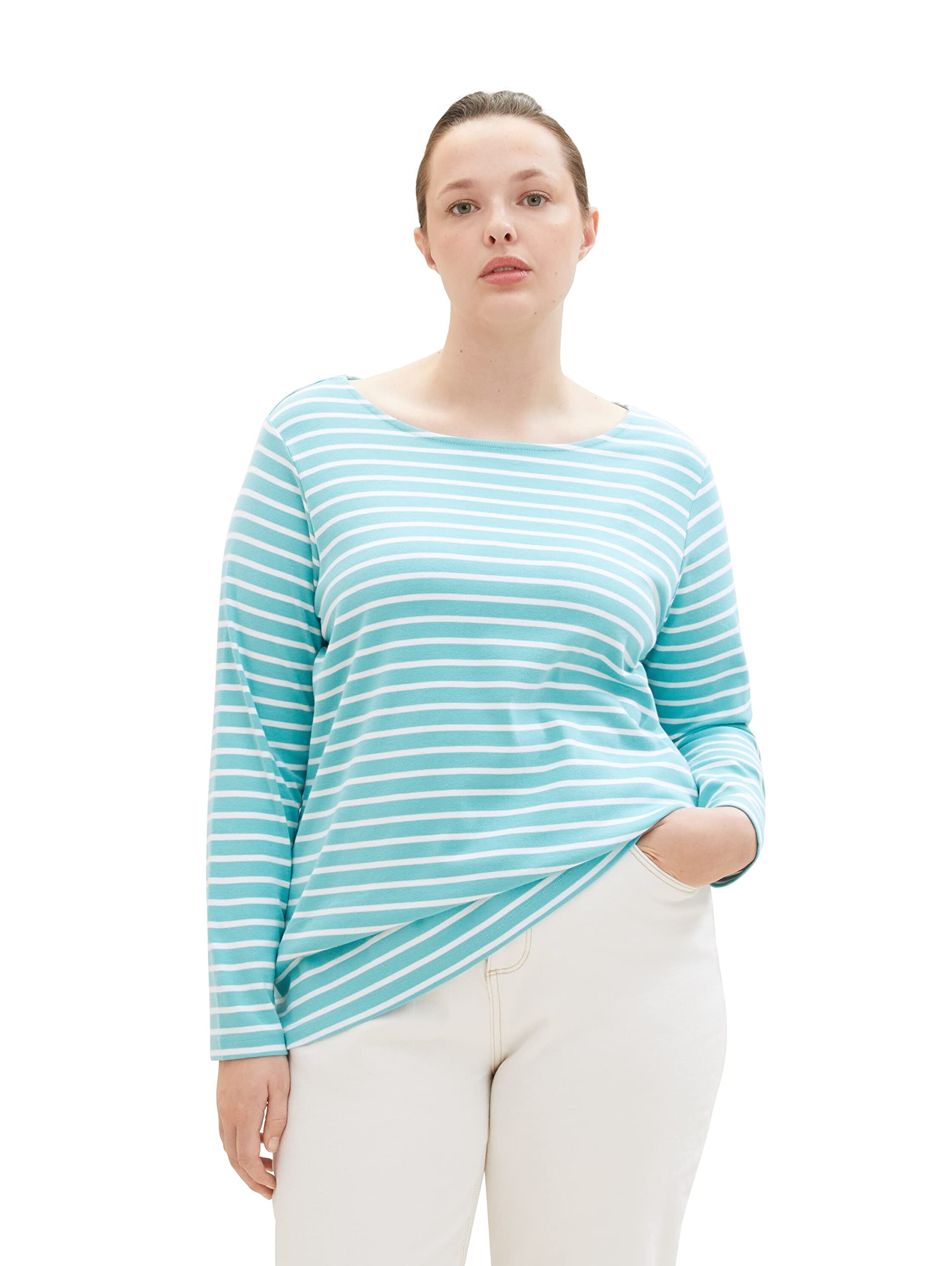 TOM TAILORWomen's Long-Sleeved Shirt with Stripes