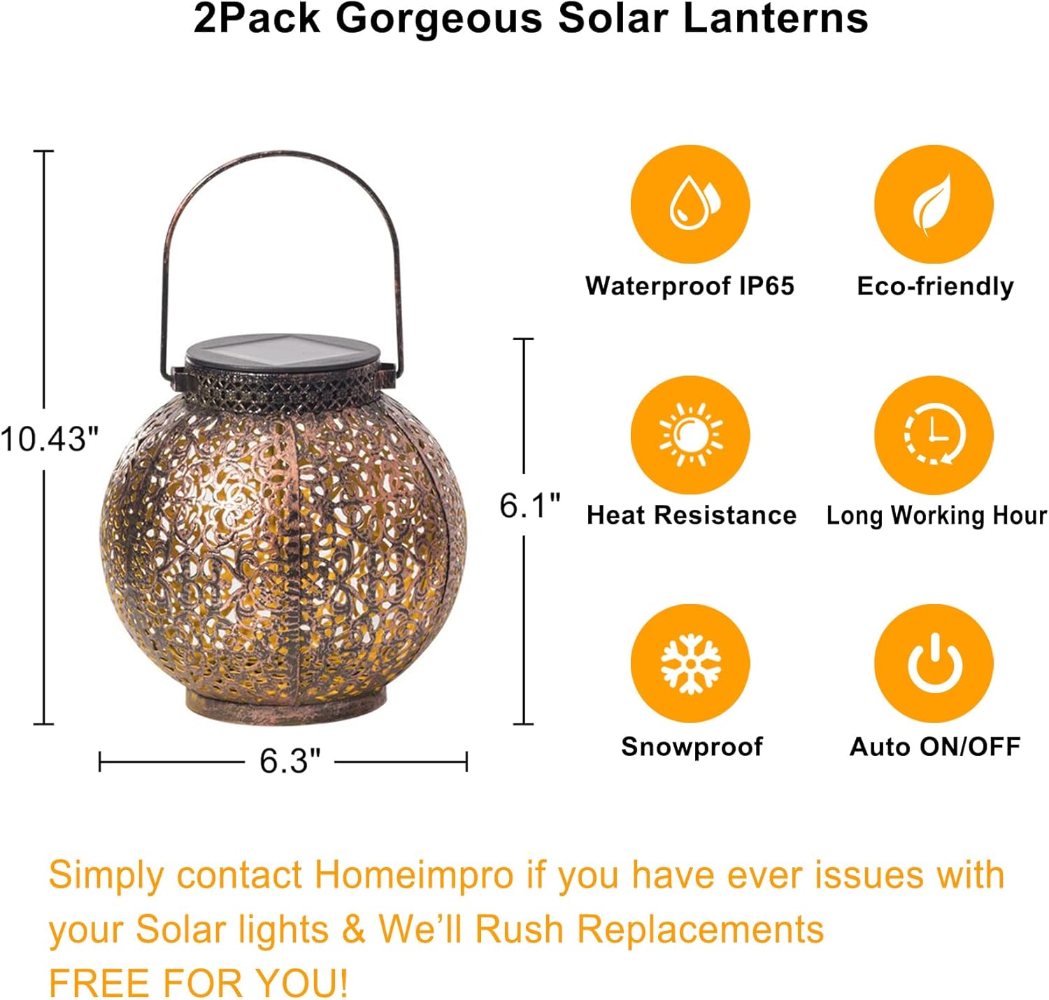 2Pack Solar Outdoor Lanterns Waterproof, Garden Gifts for Mom, Rose Solar Garden Decor , Warm White Table Lights for Yard Art, Porch, Mothers Day Grandma Wife (Antique Bronze ) - Image 5