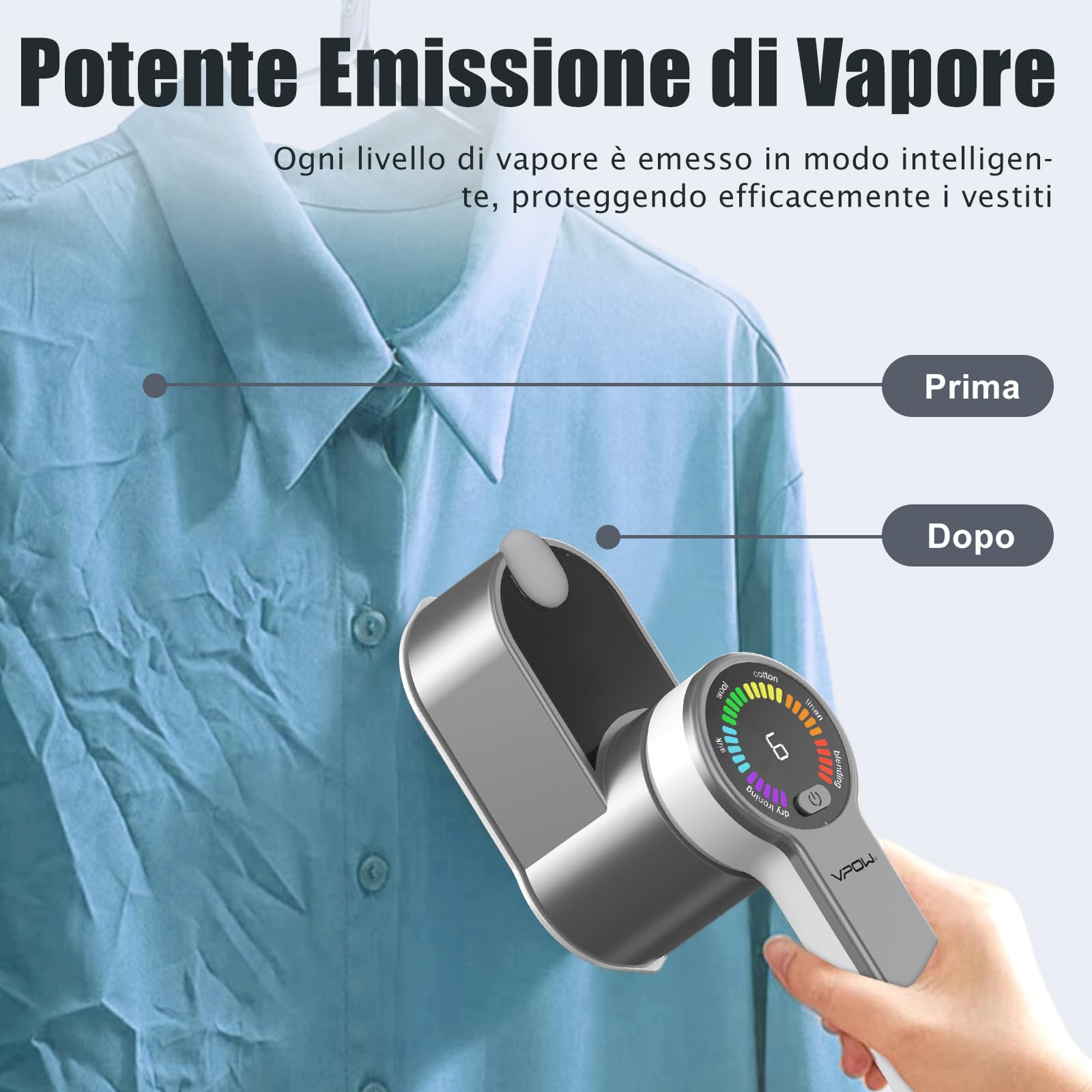 Ferro da Stiro Viaggio Stiratore Verticale: 2 in 1 Mini Stiratrice Portatile LCD - 1200W Riscaldamento Rapido con Capacità 120ml - Ferro da Vapore Togliere le Pieghe Facile e Veloce per Viaggi e Casa