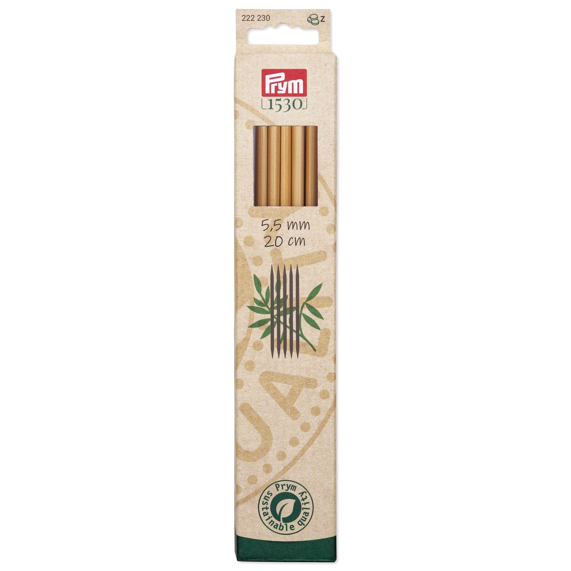 Prym - Prym 1530 Bamboo (20cm, 5.50mm) Double-Pointed Knitting Needle - 1 Unit