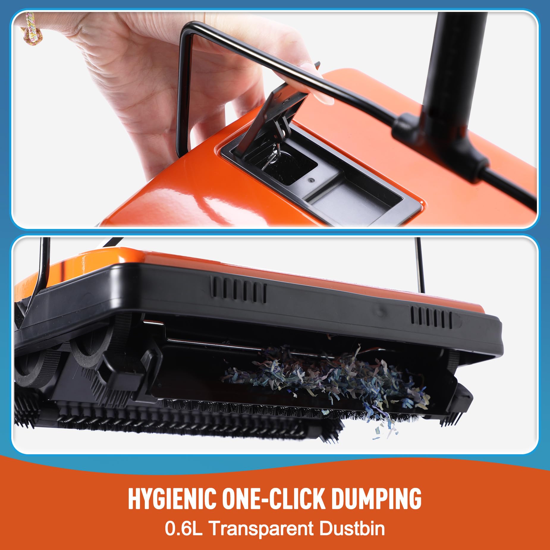 CLEANHOME Pet Hair Sweeper - Cordless & Easy Clean -6