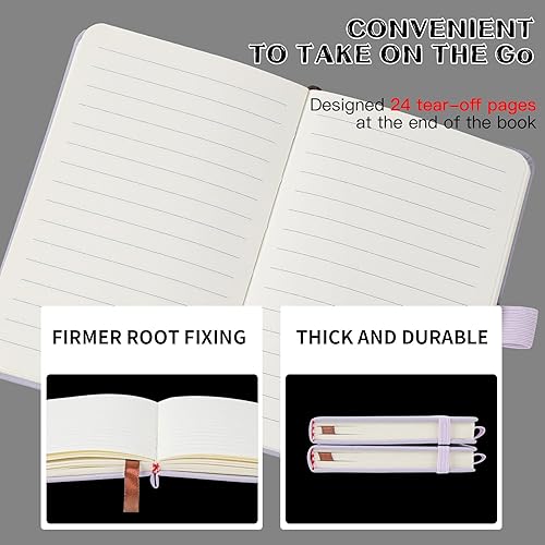 Miniatura 10 de Animusphere Paquete de 2 cuadernos de bolsillo pequeños de 4 pulgadas x 5.7 pulgadas, 200 páginas, cubierta de cuero con soporte para bolígrafo,