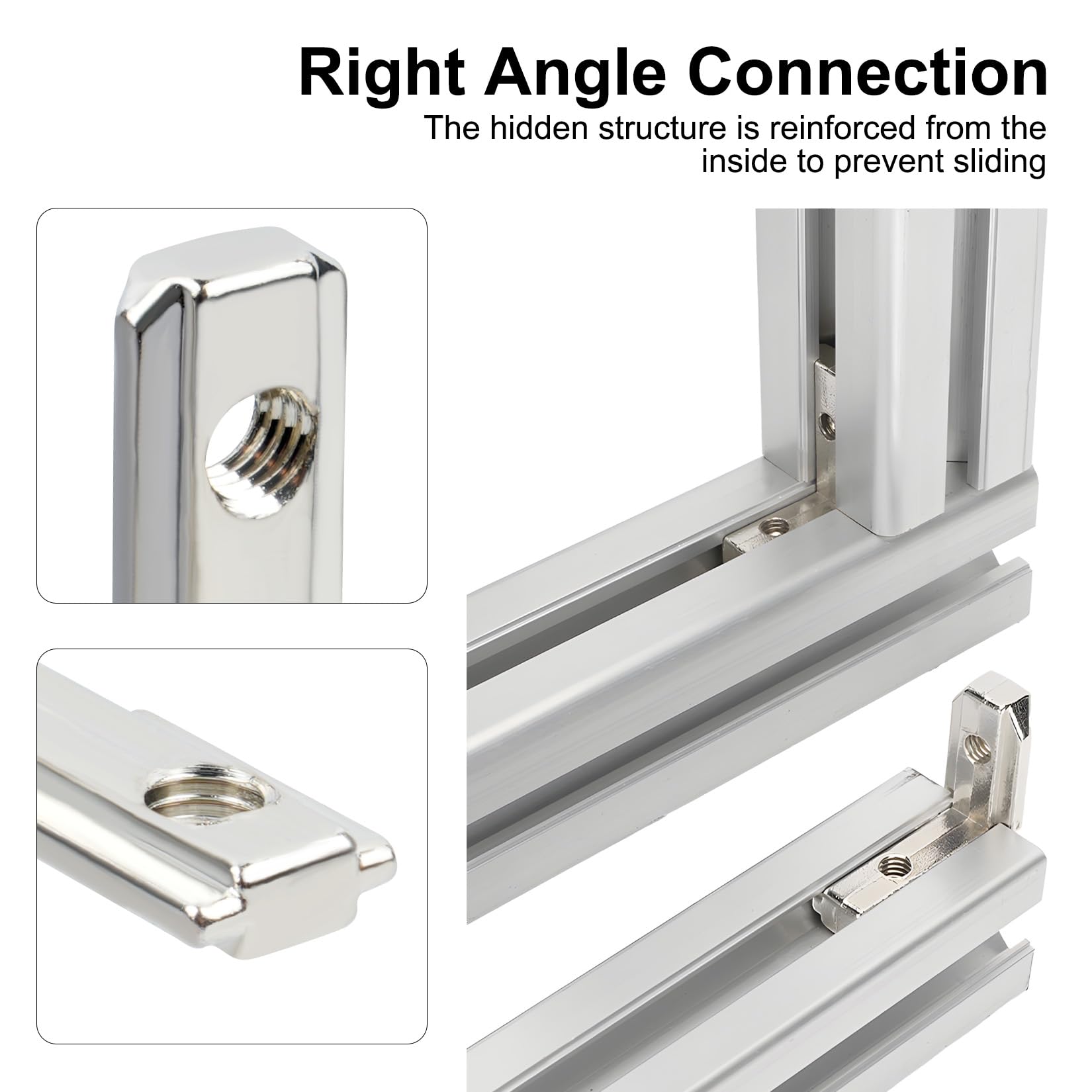 25 Pz Connettore Angolare Interno con Scanalatura a T 2020 per Profilo Alluminio, Set di Connettori Angolari Interni con Scanalatura a T 90° per Profilo in Alluminio Serie 20, con 50 viti