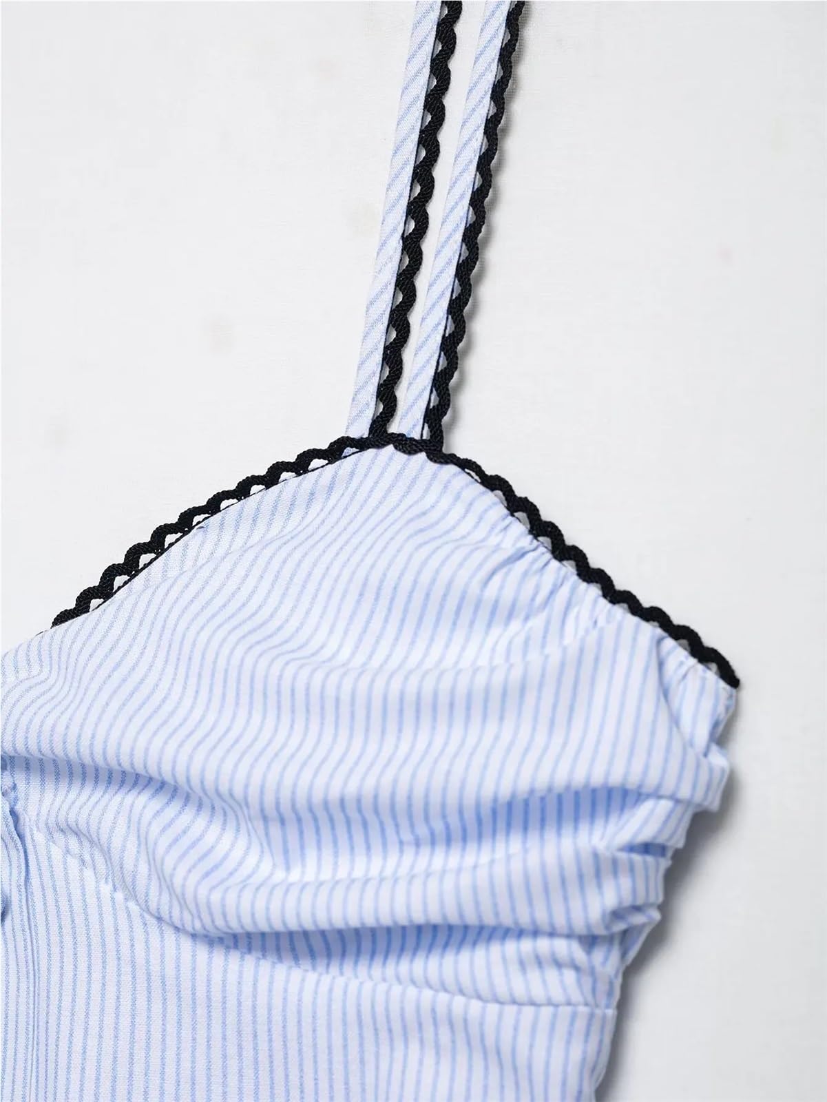 Fond De Robe Femme Robe mi-longue décontractée sans manches à bretelles et rayures for femme, confortable dos nu, collection été