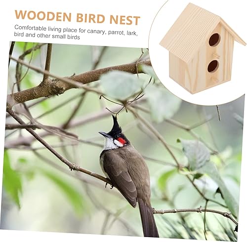 Miniatura 5 de Cabilock 2 piezas de decoración de mano de nido de madera, decoración de madera, decoración de madera, casas de madera para manualidades, kit de