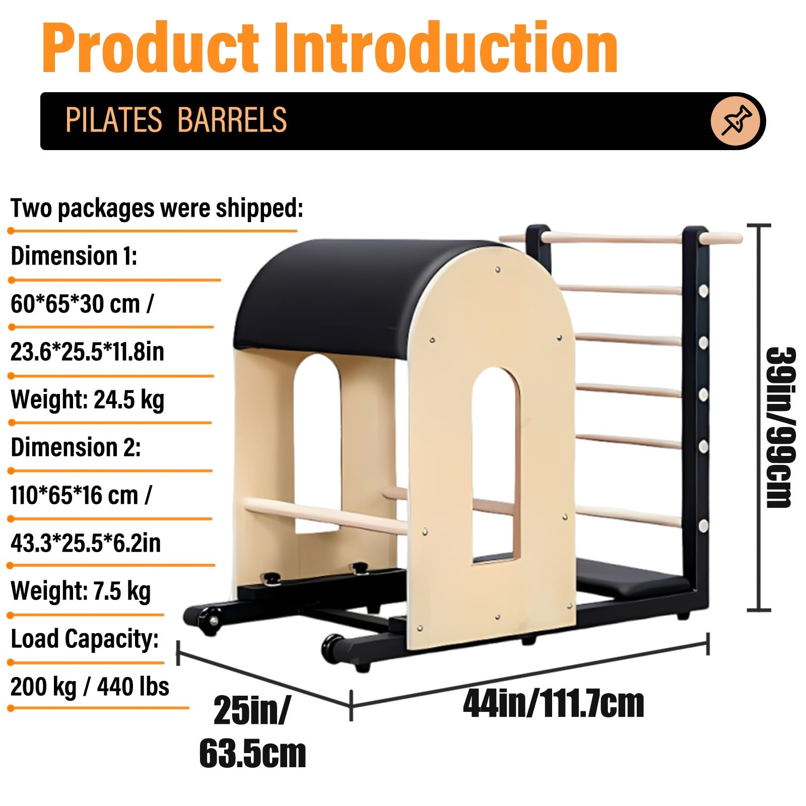 Pilates Ladder Barrel, Attrezzo Fitness per Home Gym e Studio