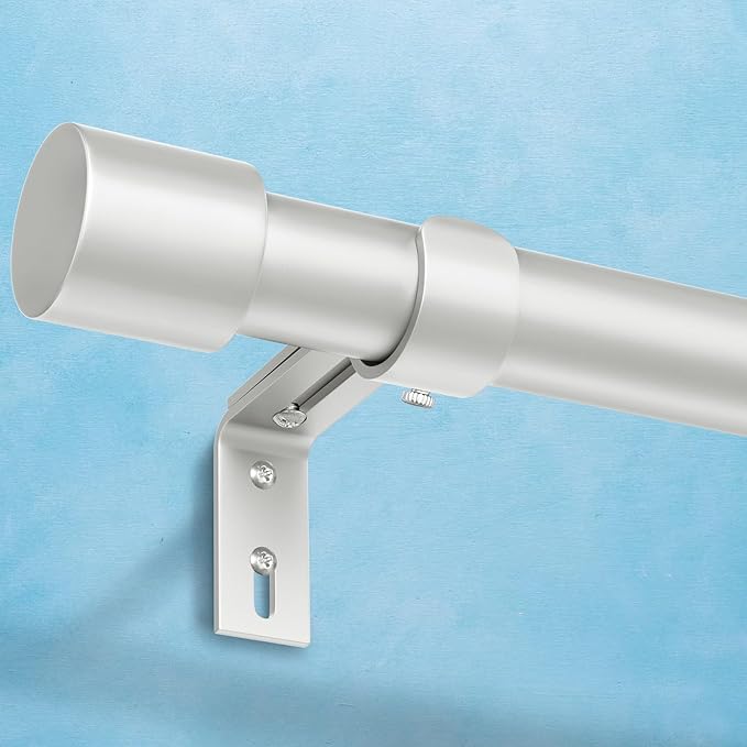 IFELS Heavy Duty Curtain Rods for Windows 72 to 144 Inch, 1 Inch White Curtain Rods