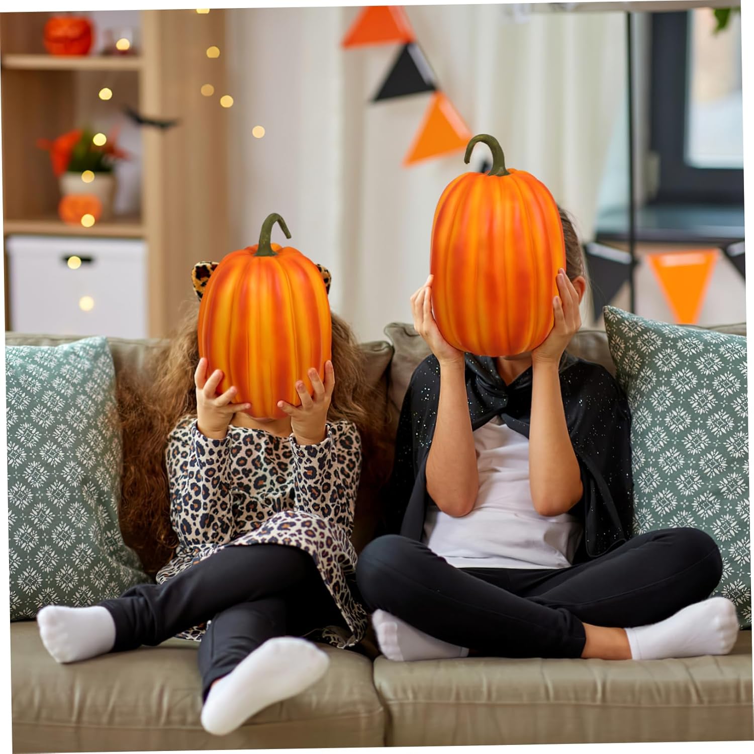 Stylish Resin Halloween Pumpkin Decoration Orange a Festive Desktop Decor for Home Party Easy to Clean Elegant Design for Autumn Celebrations