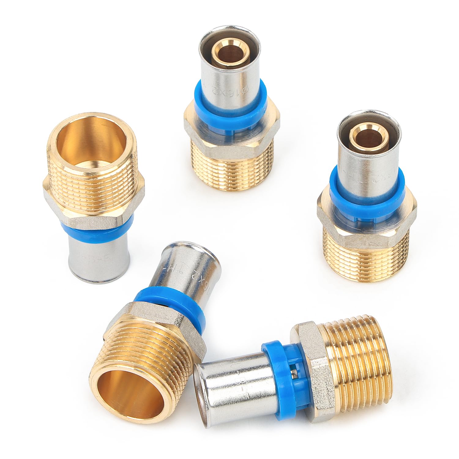 Accesorio de presión de latón rosca macho 3/4 para tubería multicapa 16mm