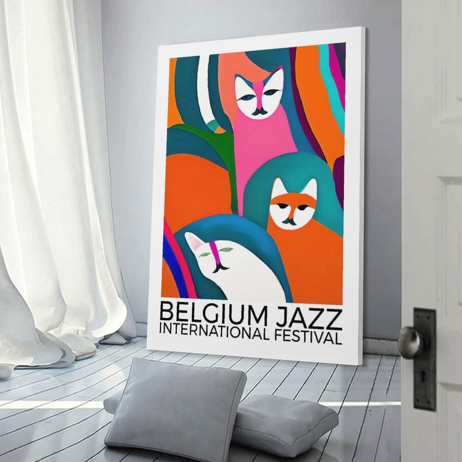 Junmoney Belgium Jazz Festival Wall Picture Print 24x36inch(60x90cm), for Picture Wall Styling in Lounge Or Bedroom, Ideal for Building A Coordinated Art Wall