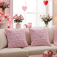 Vista 4 de Juego de 2 fundas de almohada de San Valentín de 16 x 16 pulgadas, decoración del día de San Valentín, fundas de almohada rosas para decoración