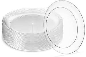 Premium Heavy Weight Crystal Clear Classy Disposable 6 Inch Hard Plastic Dessert Plates
