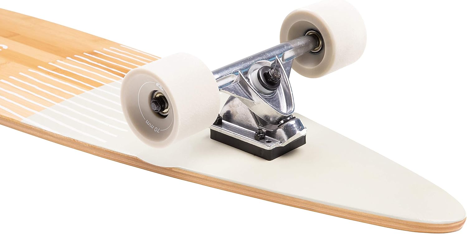 Retrospec Zed Pintail & Cruiser Longboard Adult Skateboard - 44in Bamboo & Canadian Maple Deck with ABEC-7 Bearings, 70mm PU Wheels for Commuting & Carving