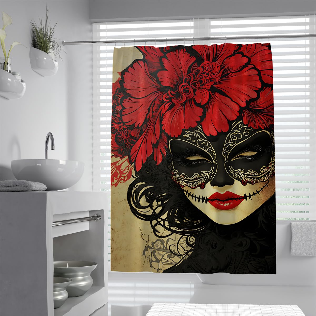 Tende Doccia Scheletro Spettrale Gotico Halloween 150x200cm