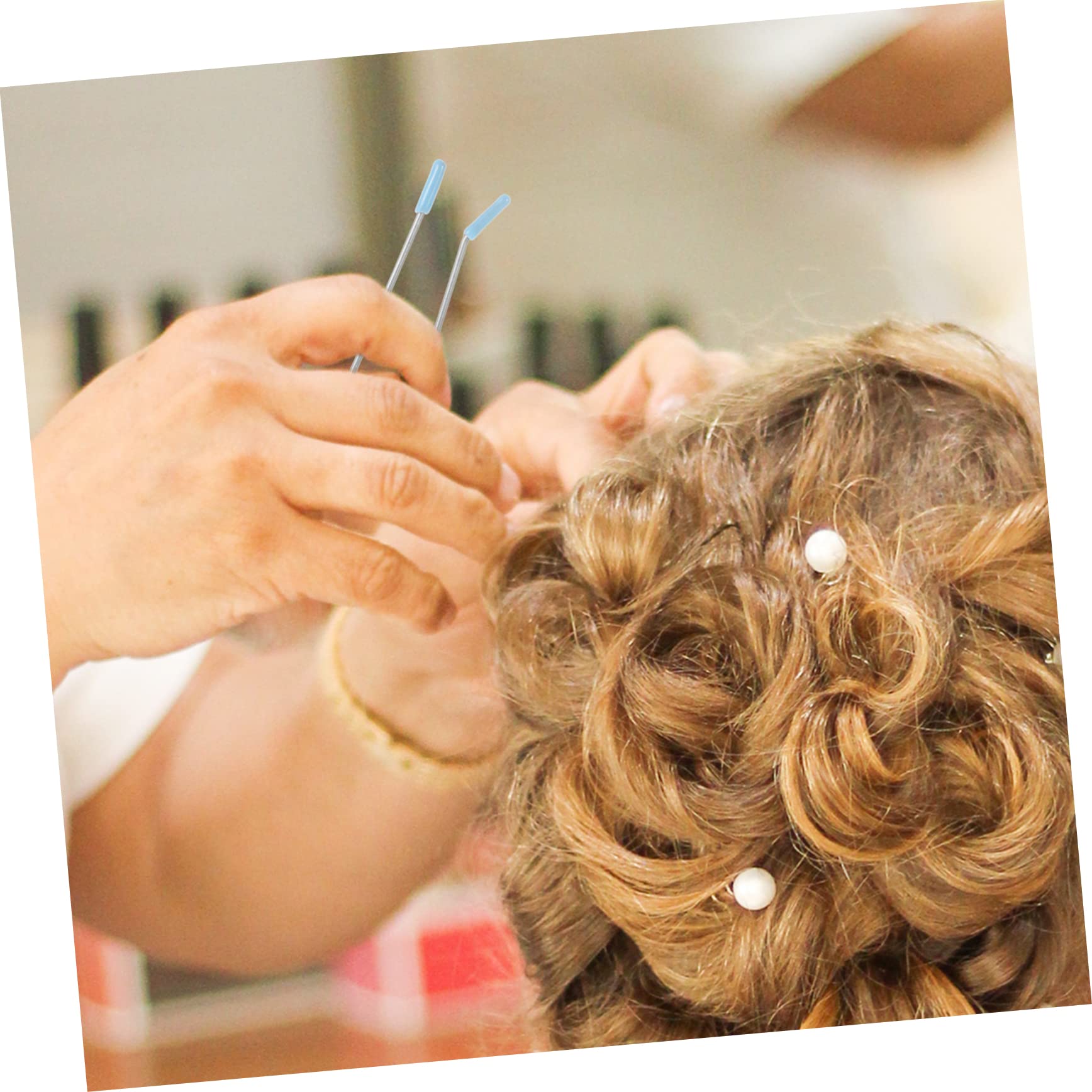 FRCOLOR 100piezas Clips De Rodillo Caliente Para Estilizar Cabello Sujetadores U-shape Herramientas De Peinado Para Uso Casa y Salón Clips De Repuesto Para Rizador