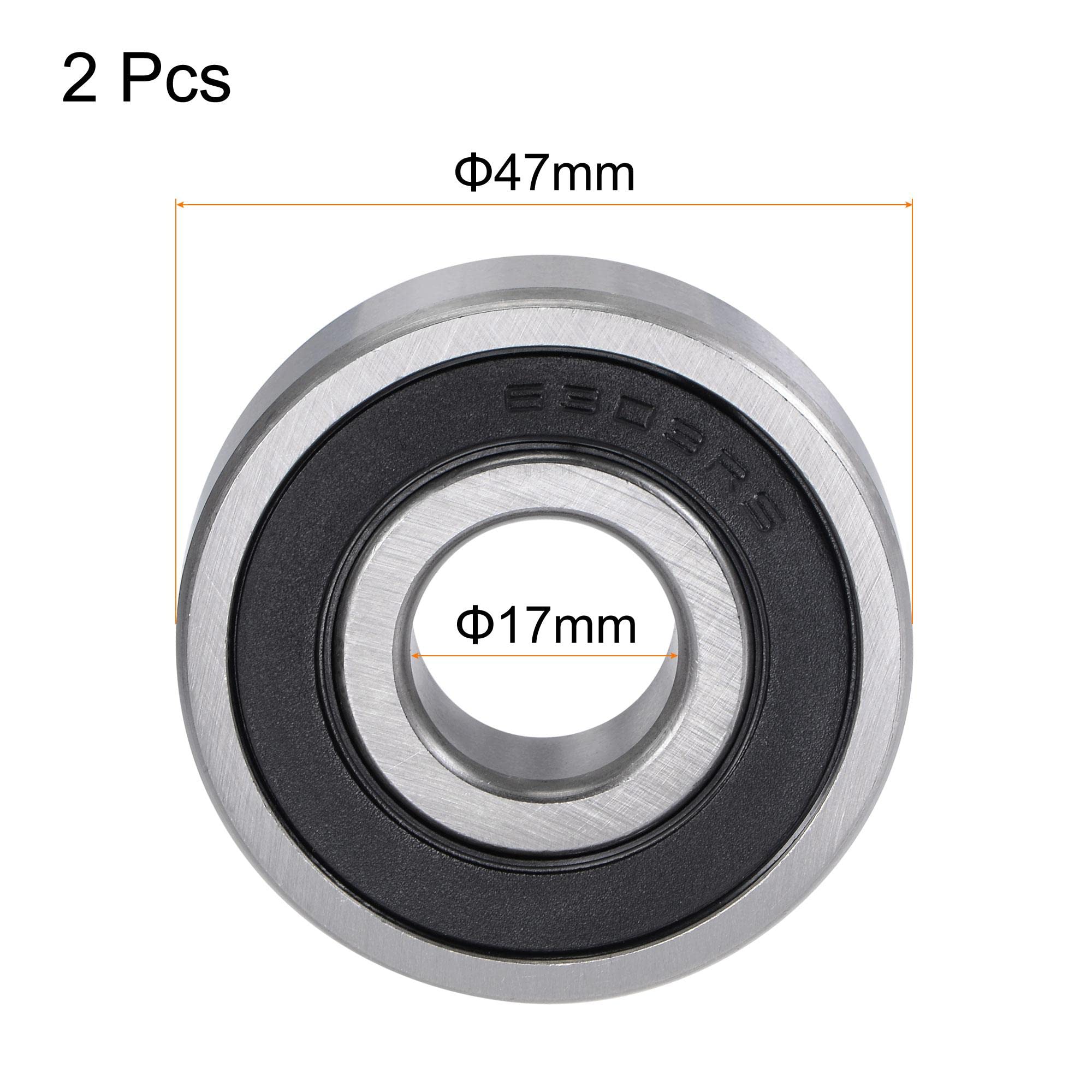 Cuscinetto A Sfere 6303-2RS In Acciaio, 1 File, Int. 17 Mm ID, Est - Foto 8