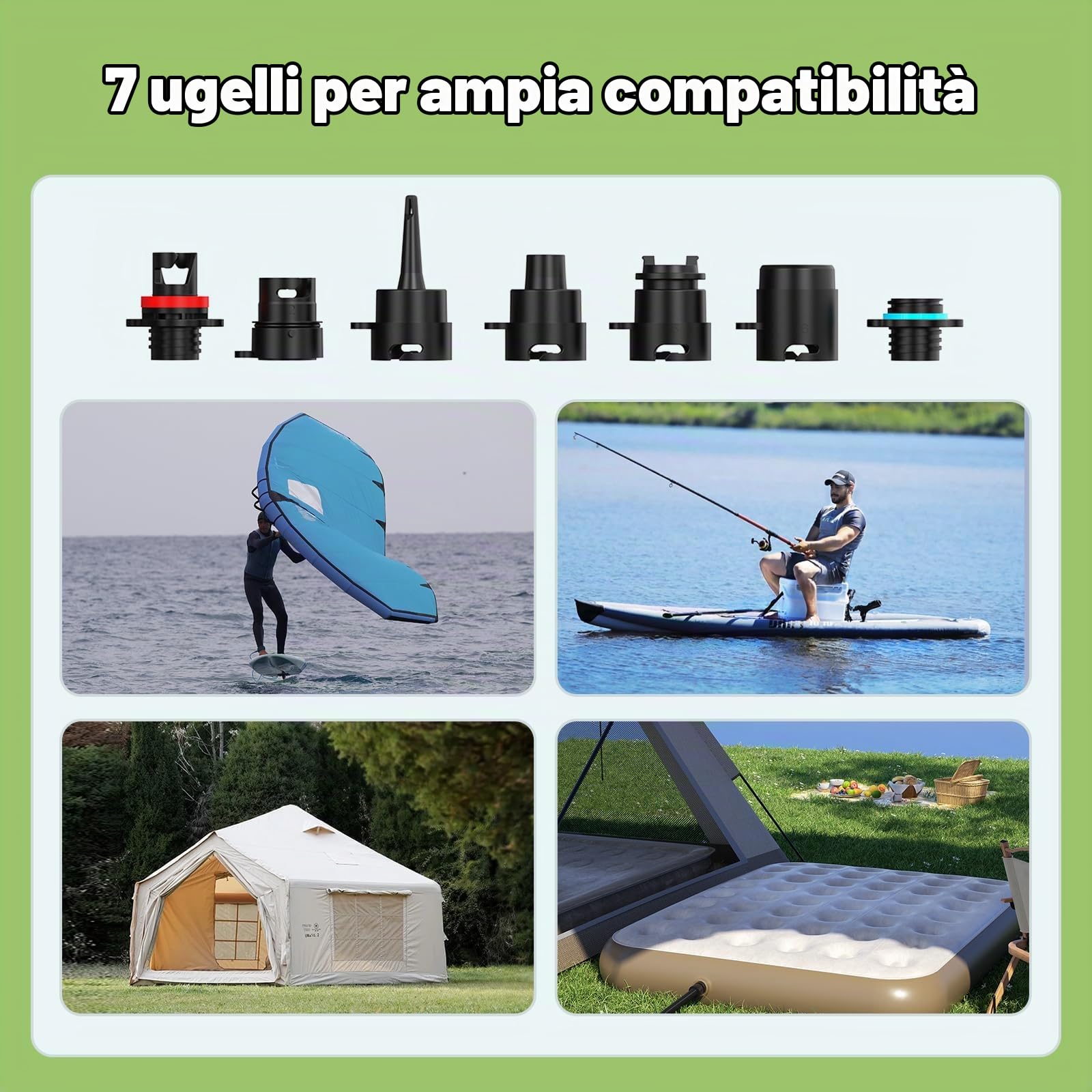 Pompa SUP ricaricabile, 20PSI alta pressione doppio stadio