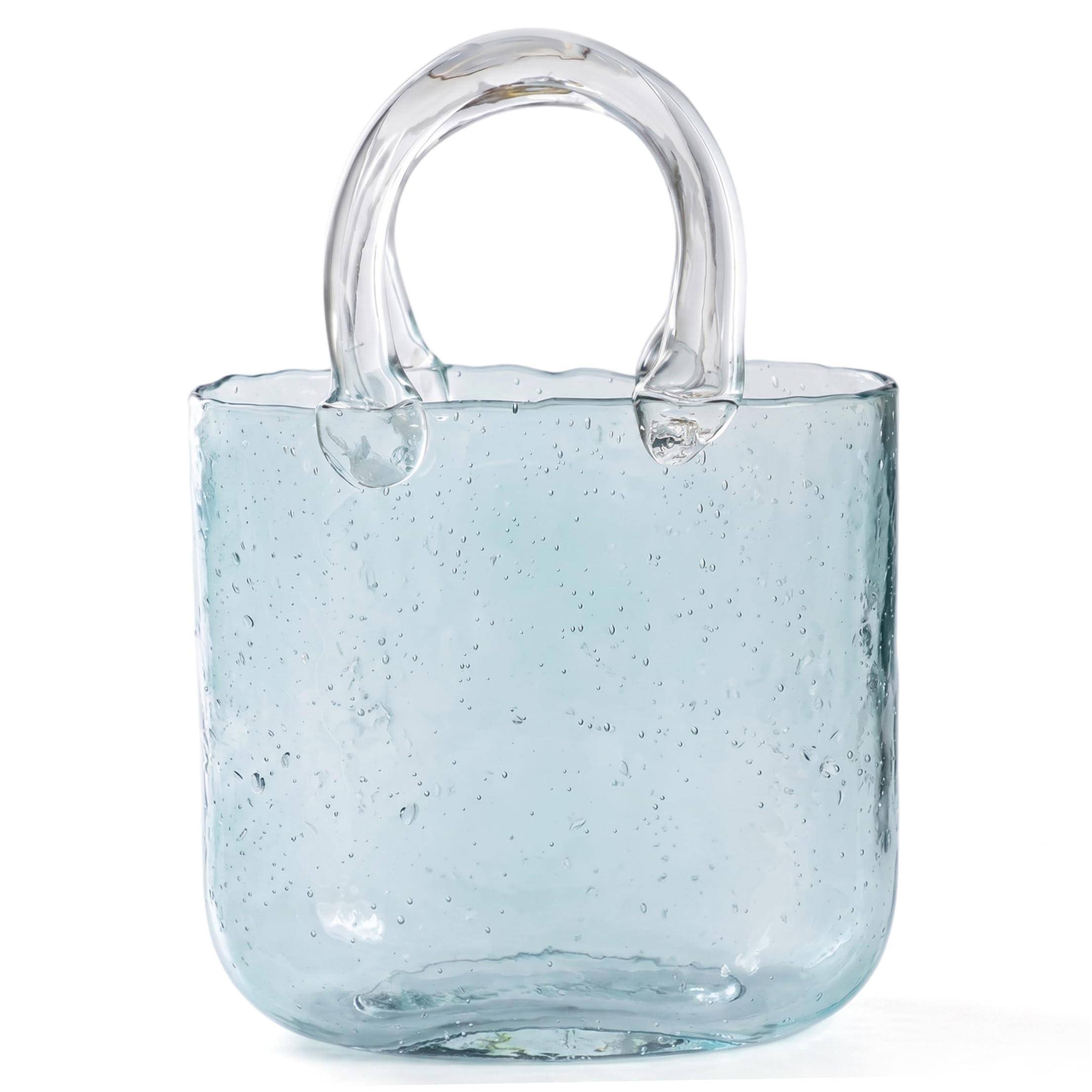 Vaso portamonete in vetro, graziosi bicchieri a bolle per bevande, composizione floreale e decorazioni per piccoli acquari, azzurro