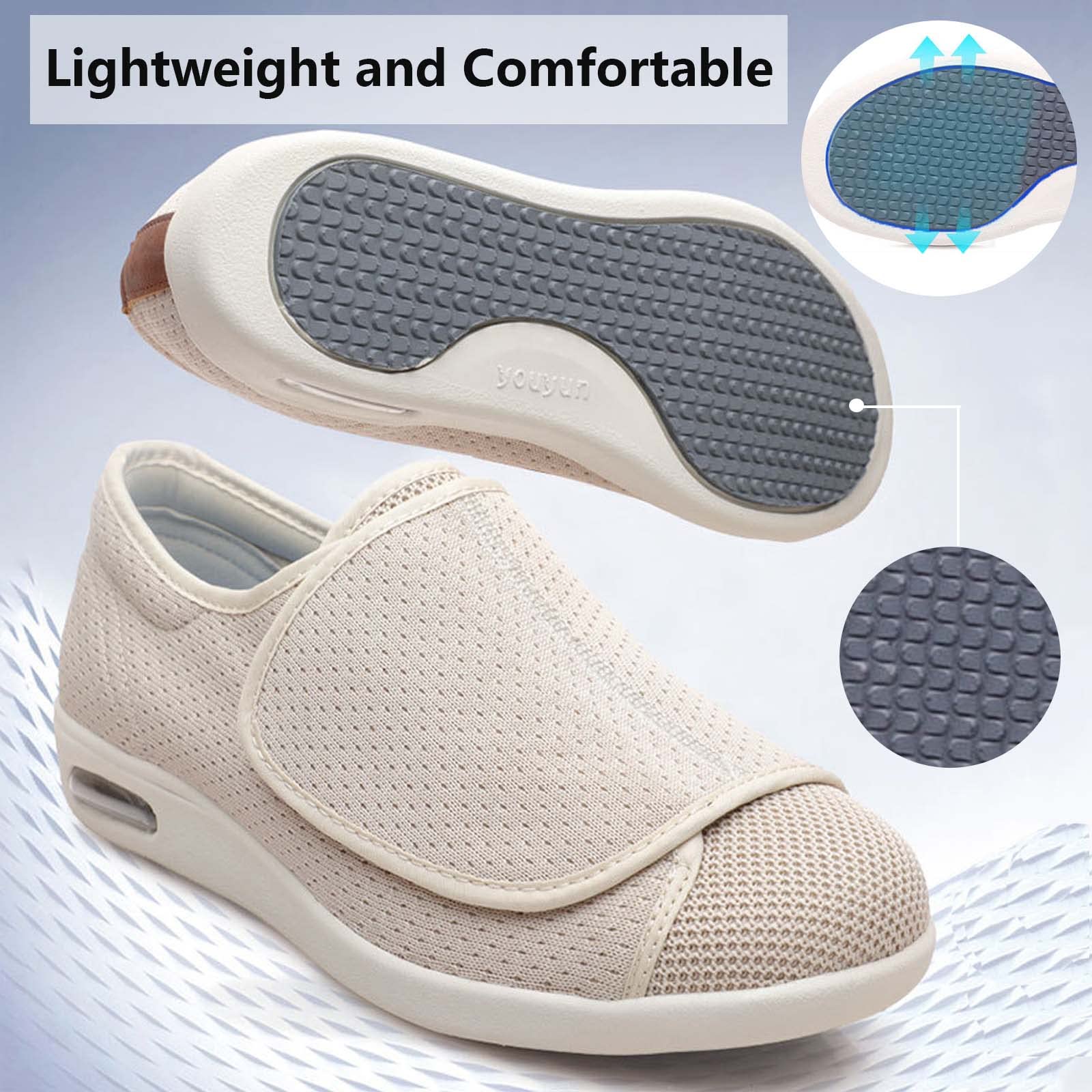 Męskie kapcie dla diabetyków buty do chodzenia, regulowane ultra szerokie buty dla osób starszych