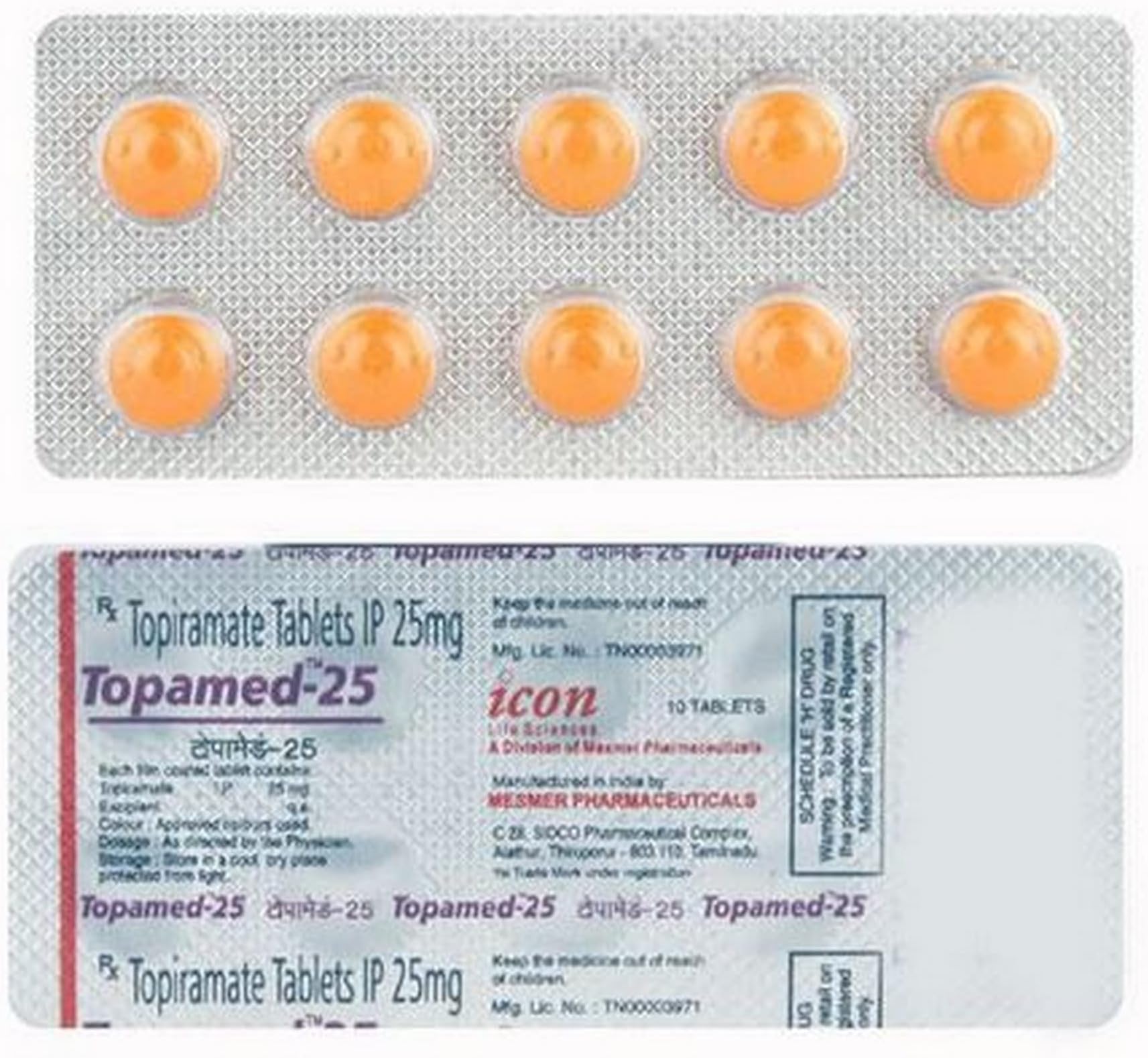 Topamed-25 - Strip of 10 Tablets