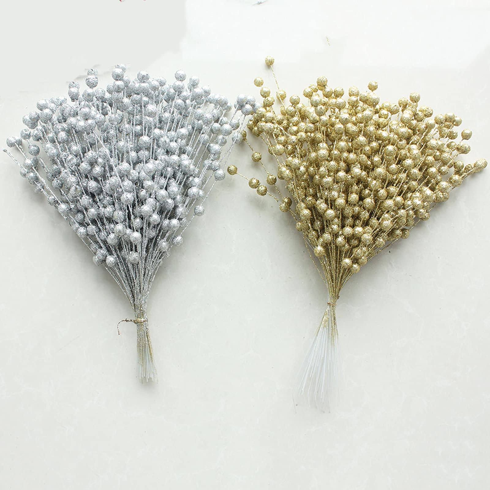 SBJKLYRN Simulated flowers, Artificial Foam Pistachio Simulation Fake Flower Christmas Golden...