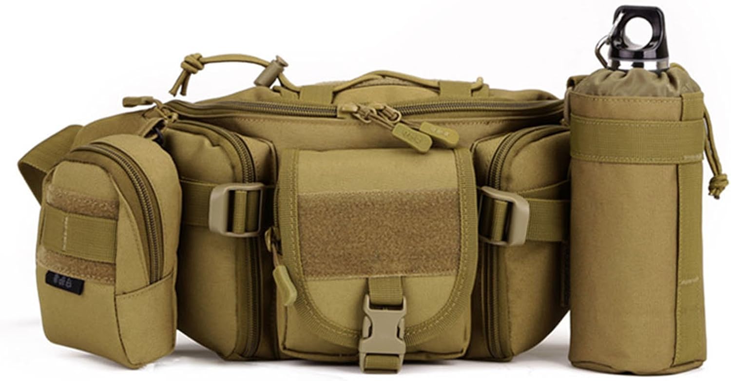 CREATOR Tactical Waist Bag for Hiking Military Fanny Pack for Men Brown image 5