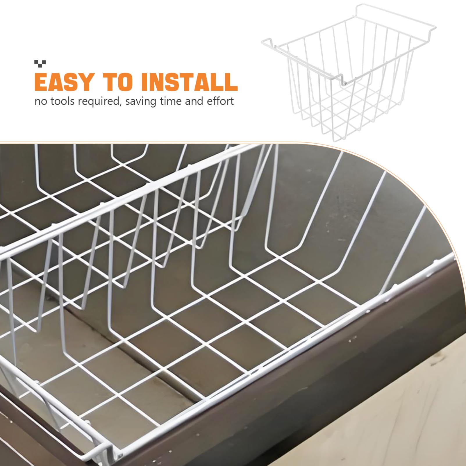 Alipis Cestino in Ferro per Congelatore Grande capacità e Design Multifunzionale, Cestello Elegante per Organizzare Frigorifero e Freezer in Cucina