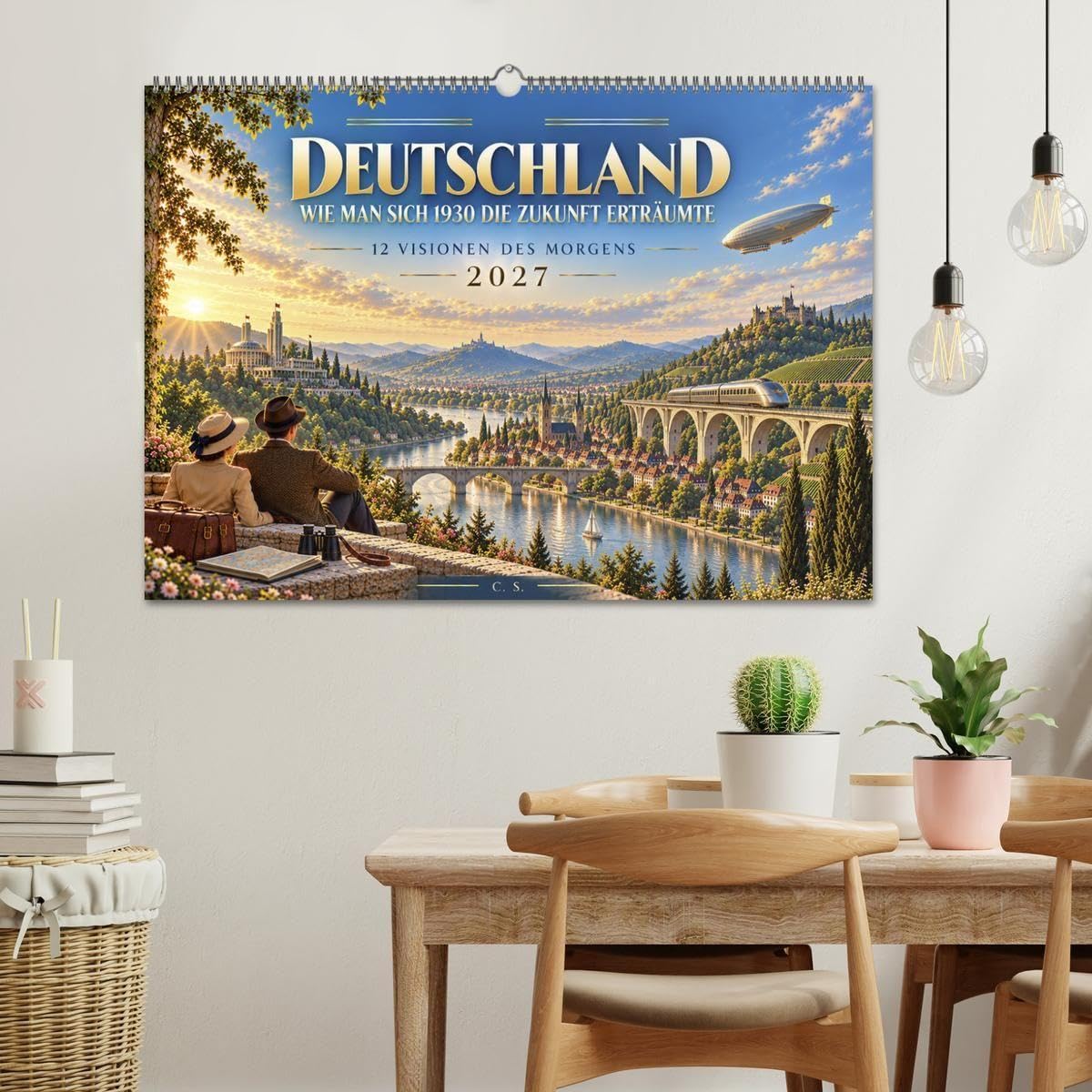 Deutschland - Wie man sich 1930 die Zukunft erträumte (Wandkalender 2027 DIN A2 quer), CALVENDO Monatskalender: Zwölf außergewöhnliche Bildwelten ... charakteristischen deutschen Landschaften.