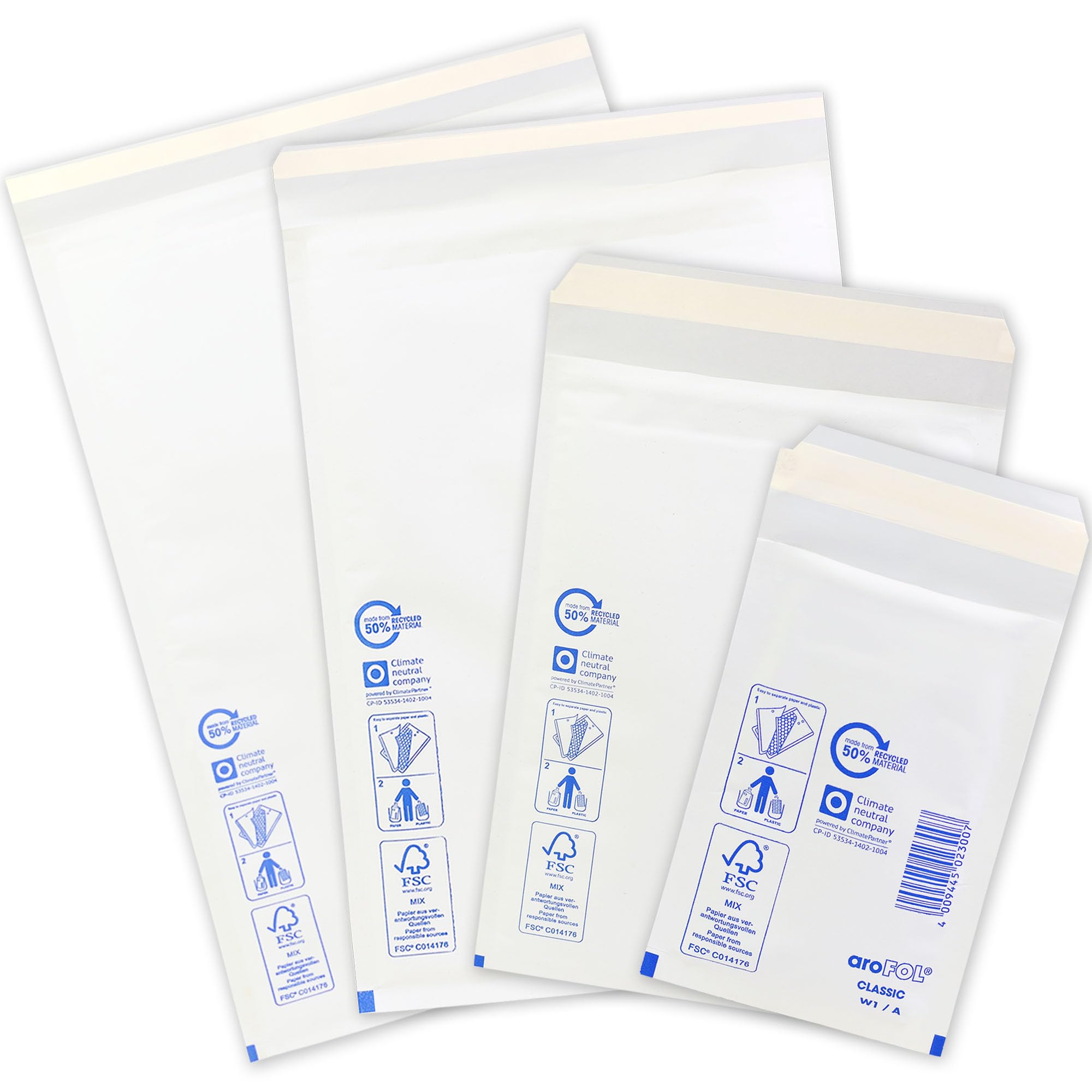 50 x JL1 D/1 White Padded Bubble Bags Envelopes 170x245mm (EP4)