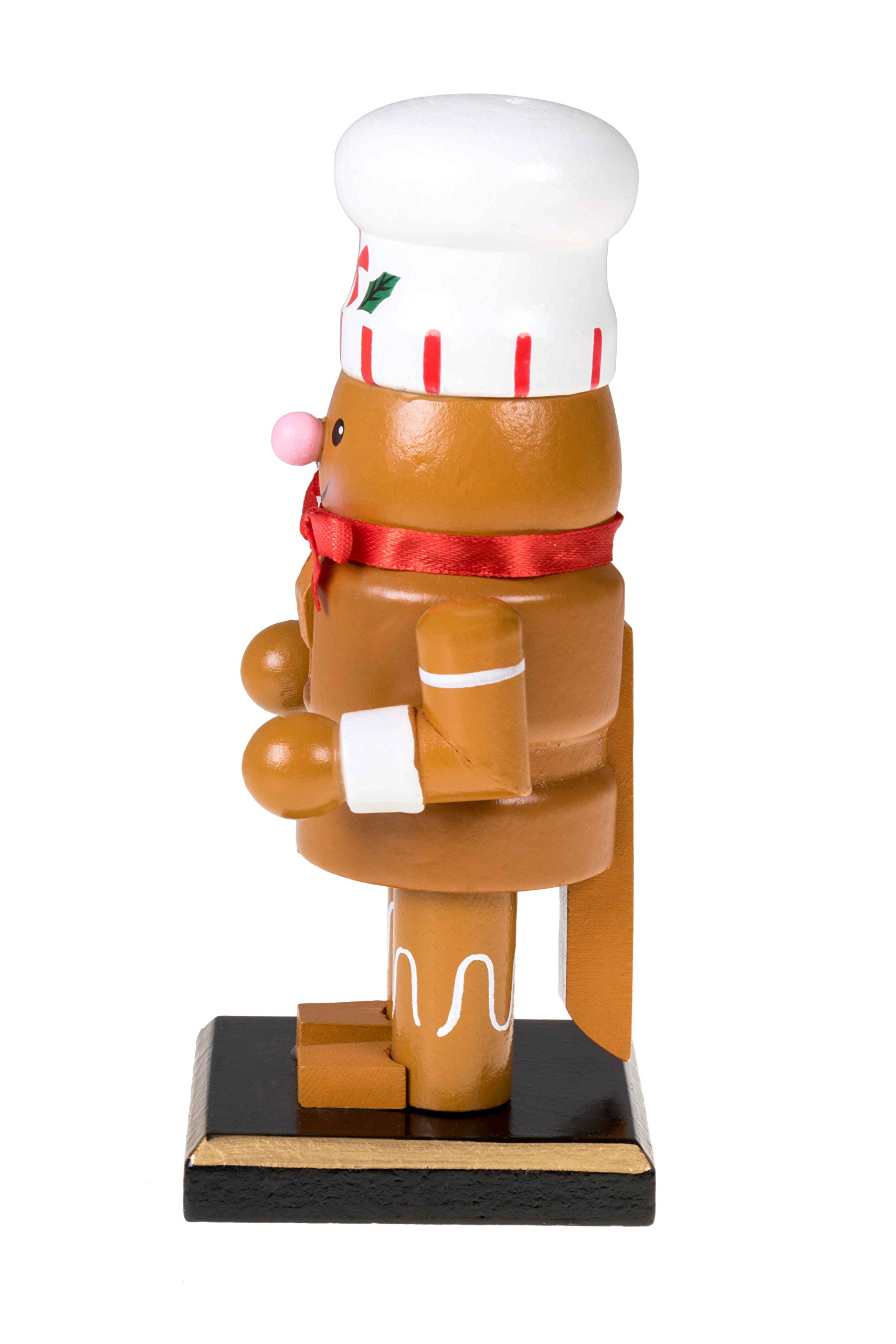 Clever Creations Gingerbread Man 6 Inch Traditional Wooden Nutcracker, Festive Christmas Décor for Shelves and Tables