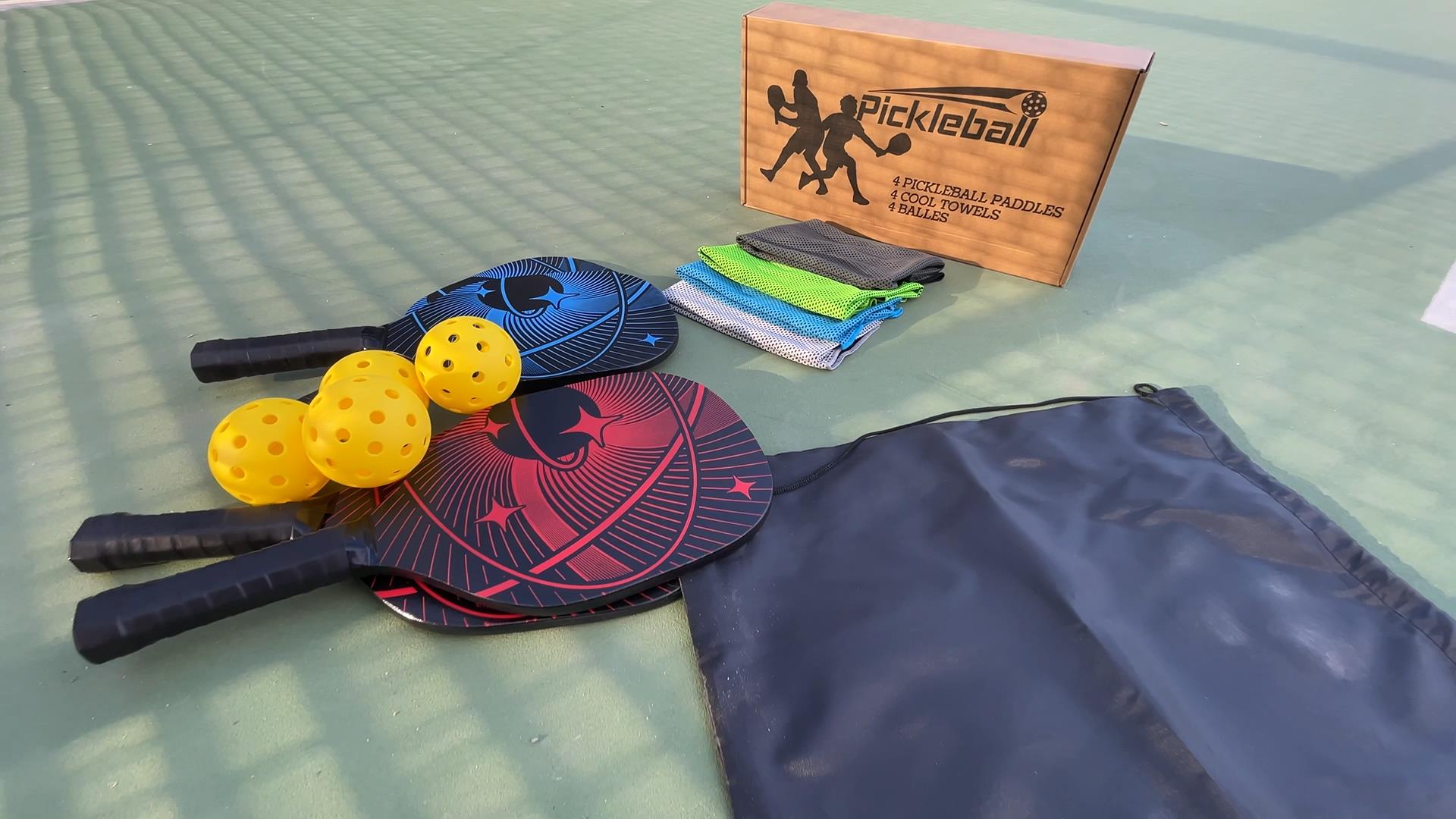 RISVOWO – Jeu De Raquettes Attrapes-ballons – 4 Pagaies + 4 Balles – Plage, Jardin, Parc – Dès 4 Ans – Développe Coordination – Matériau PE