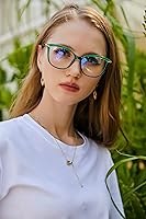 Vista 2 de FEISEDY - Gafas con bloqueo de luz azul para computadora, para mujer y hombre, marco Cateye TR90 B2772