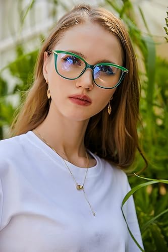 Miniatura 2 de FEISEDY - Gafas con bloqueo de luz azul para computadora, para mujer y hombre, marco Cateye TR90 B2772
