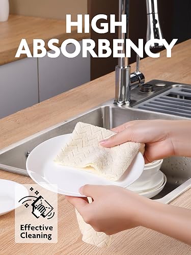 Miniatura 4 de Fantasticlean Rollo de paño de limpieza de microfibra, paquete de 50 unidades, 12 x 16 pulgadas, toallas extraíbles de 7.05 ozm, trapos