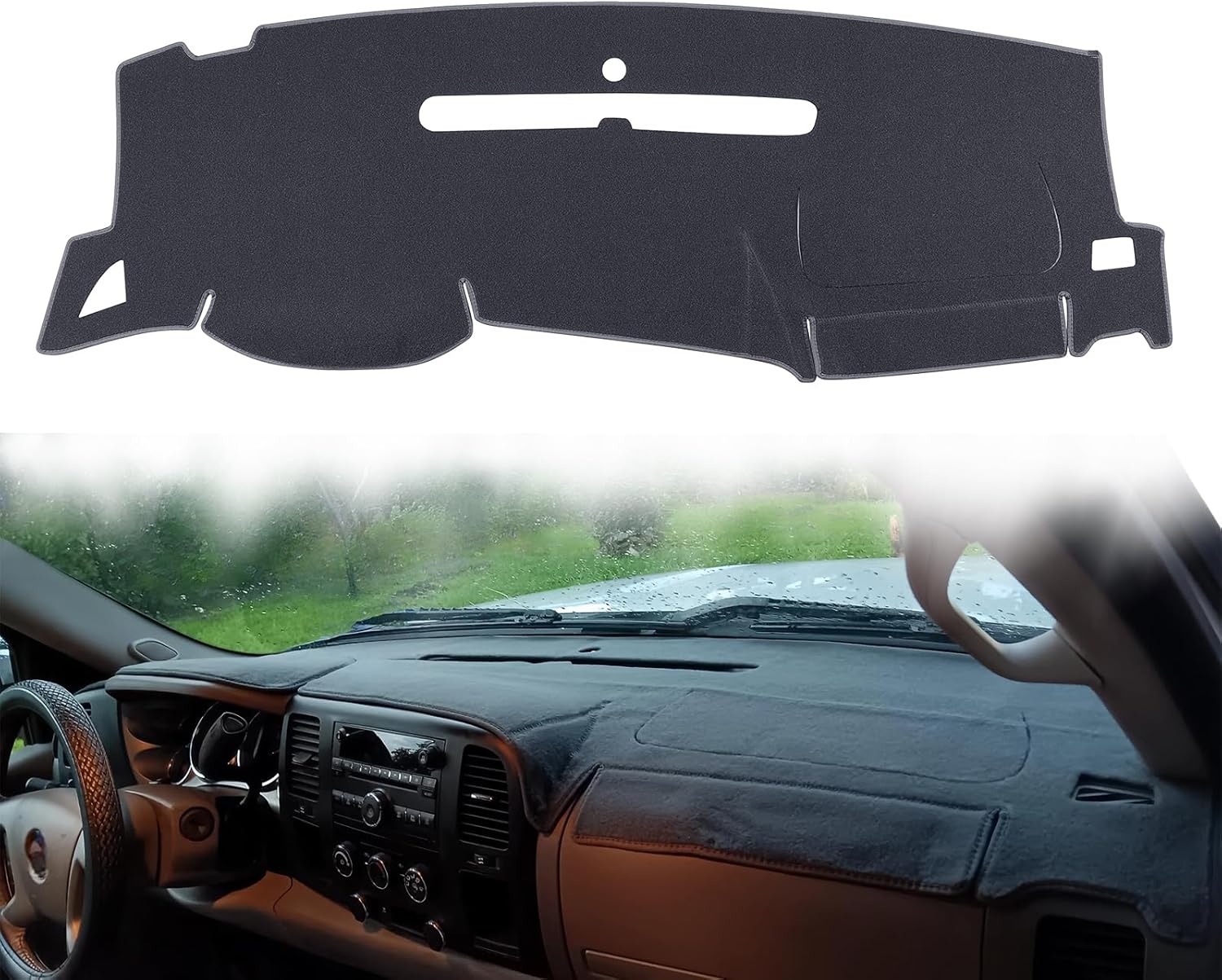 Dash Cover Custom Fit for 1999-2006 GMC Sierra/Chevy Chevrolet Silverado,2000-2006 GMC Yukon XL/Chevy Suburban Tahoe Avalanche,Dashboard Mat Pad (99-06 Beige)