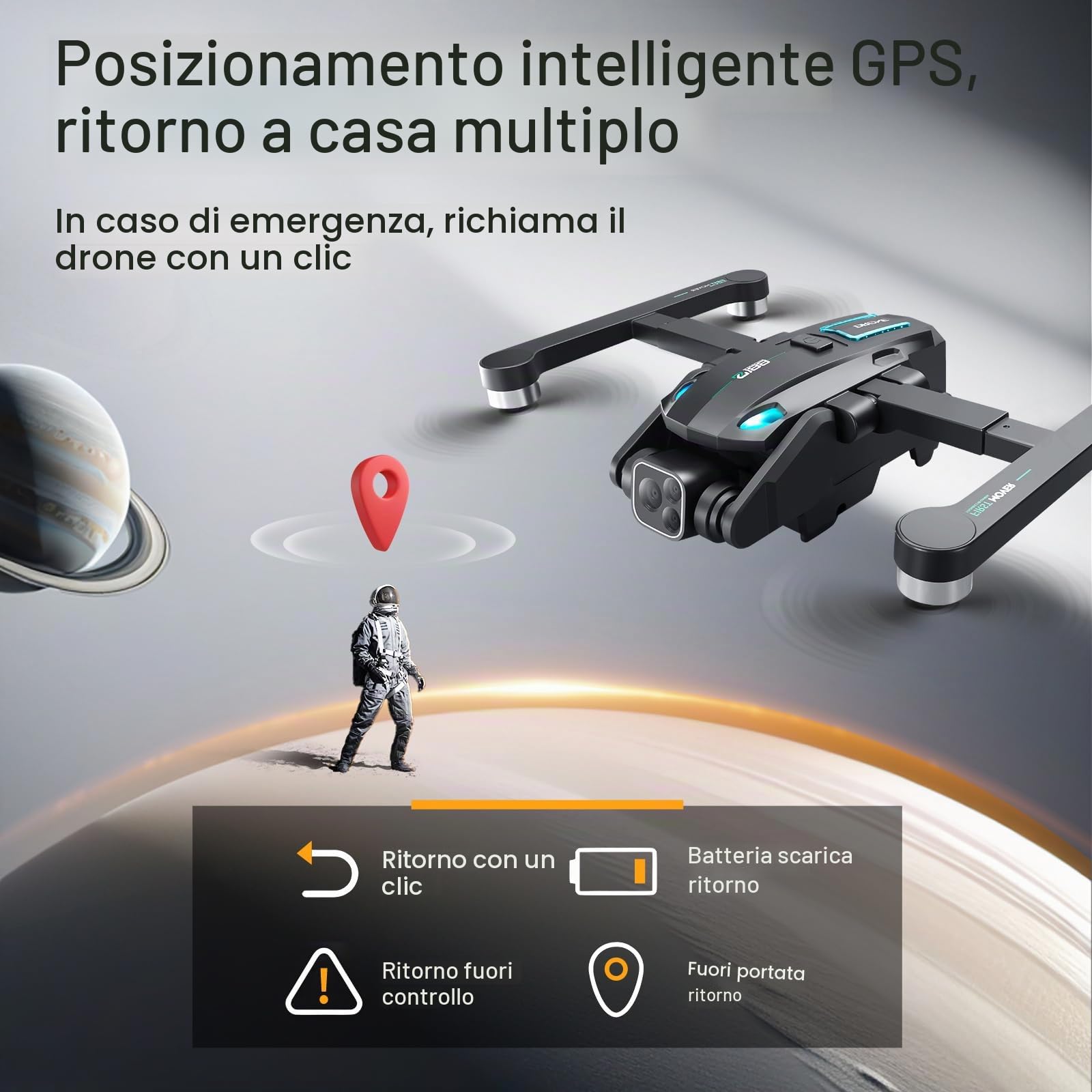 OBEST Drone GPS con Telecamera 4k HD per Adulti,5G Wifi FPV Pieghevole RC Quadcopter con Motore Brushless,Ritorno Automatico A Casa, Seguire,Evitamento Degli Ostacoli A 360°,Volo Orbitale Droni Profe