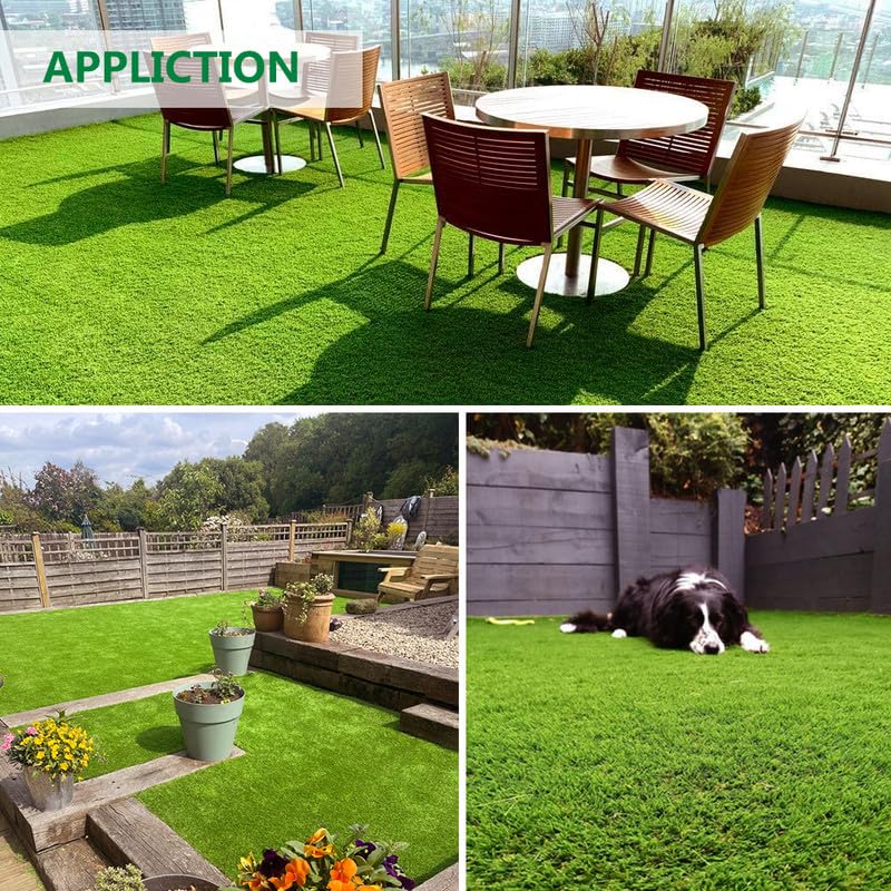 Tappeto erboso artificiale per interni ed esterni, dimensioni personalizzate, 0,9 x 1,5 m, Astroturf per cani e animali domestici con fori di drenaggio, facile da installare e pulire