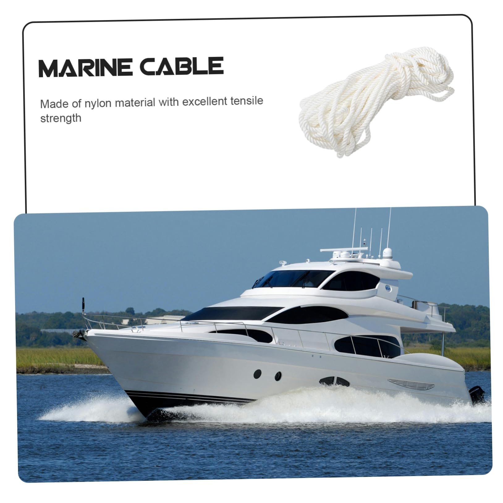 BESPORTBLE Nylon-bootsseil Weißes Nylonseil Zum Anlegen Und Festmachen Von Booten Geflochtene Marinequalität Bootsanlegeleine Nylonkabel Für Boote