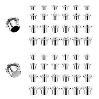 ELANE 48 Pcs Dowel Centering Pins,Metal Dowel Pins Dowels for Woodworking  1/4,5/16,3/8,1/2  48