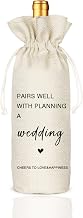 Wedding Gift Wine Bags, Engagement Bridal Shower Gift, Wedding Planning Gift, Burlap Reusable Wine Bag - Pairs Well with Planning a Wedding