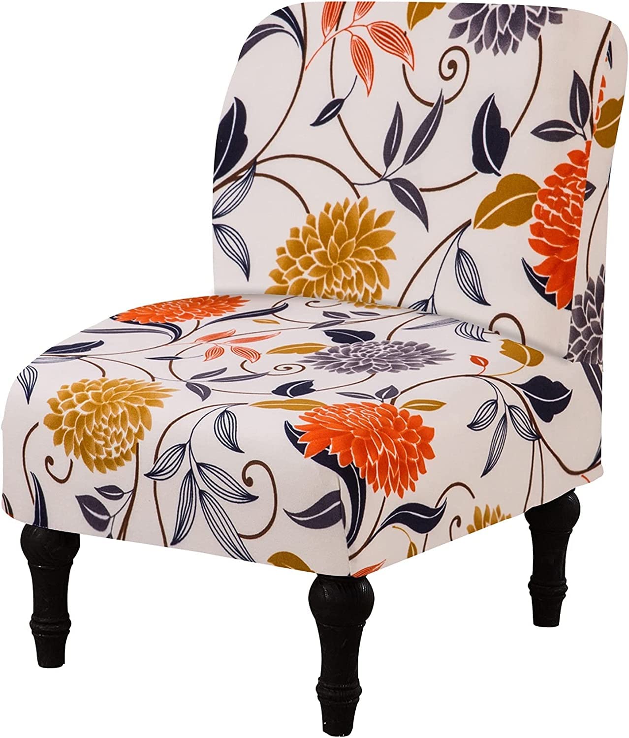Fibita Velvet Stretch Armless Chair Slipcovers， Stretch Accent Chair Covers， Stretch Large Chair Slipcover ，Printed Furniture Protector Covers Removable Washable (Color : Size : 1Piece)