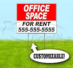 Office Space for Rent Customizable (18"x24") Corrugated Plastic Yard Sign, Bandit, Lawn, Decorations, New, Advertising, USA