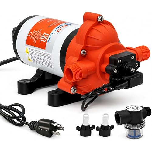 SEAFLO 33 Series 110V/115V AC Fresh Water Pump, 3.3 GPM 45 PSI Self-Priming Pressure Pump with Smart Pressure Switch, Automatic Demand Pump for RV, Caravan Marine Boat Industrial Use, 4-Year Warranty