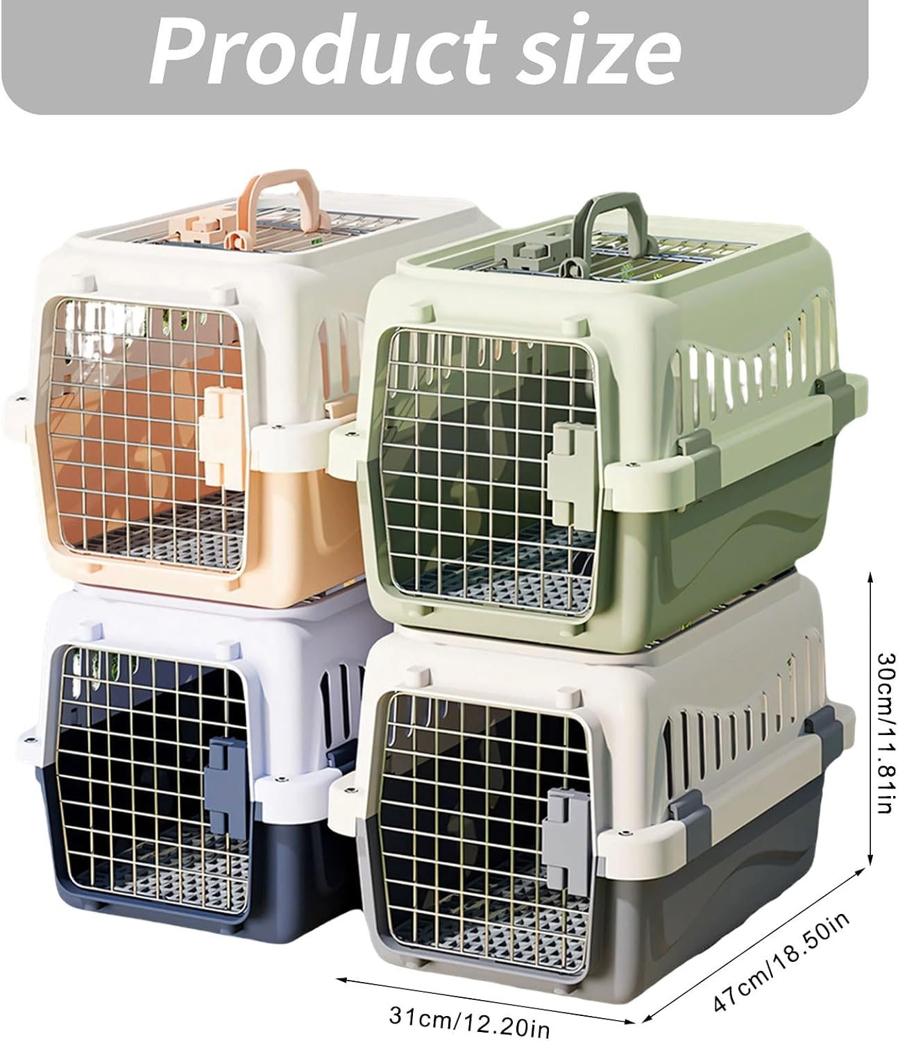 Pet Carrier Crate for Cats and Dogs with Panoramic Top Window and Sturdy PP Substance for Travel Pet Carrier for Small Pets