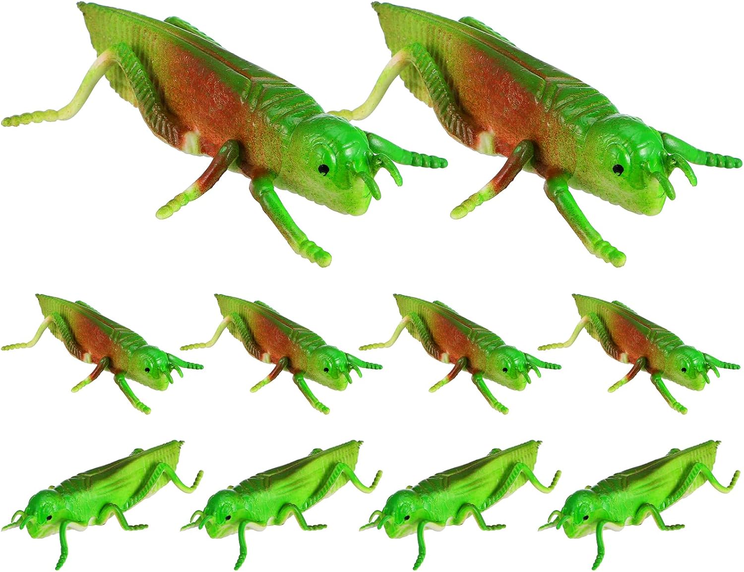 Toyvian 10 Pcs Green Grasshopper Toy Simulation Prank Toy for Kids Halloween Party Favors