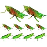 Toyvian 10 Pcs Green Grasshopper Toy Simulation Prank Toy for Kids Halloween Party Favors