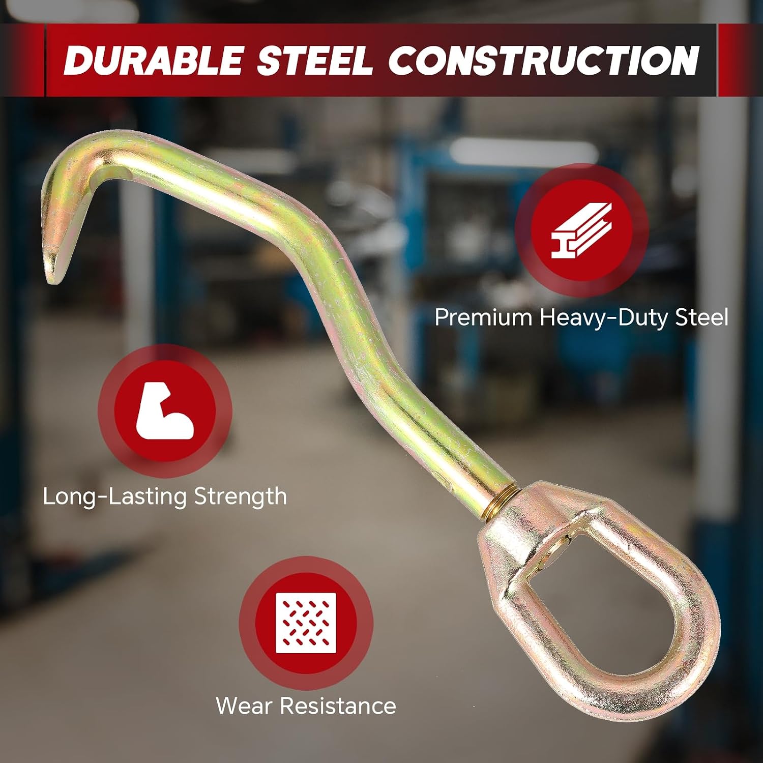 Auto Body Frame Hook Collision Pulling Clamps 2 Pack | Dent Repair Flat Nose Sheet Metal Hook with Swivel Head, Auto Body Pulling Clamp Car Frame Puller