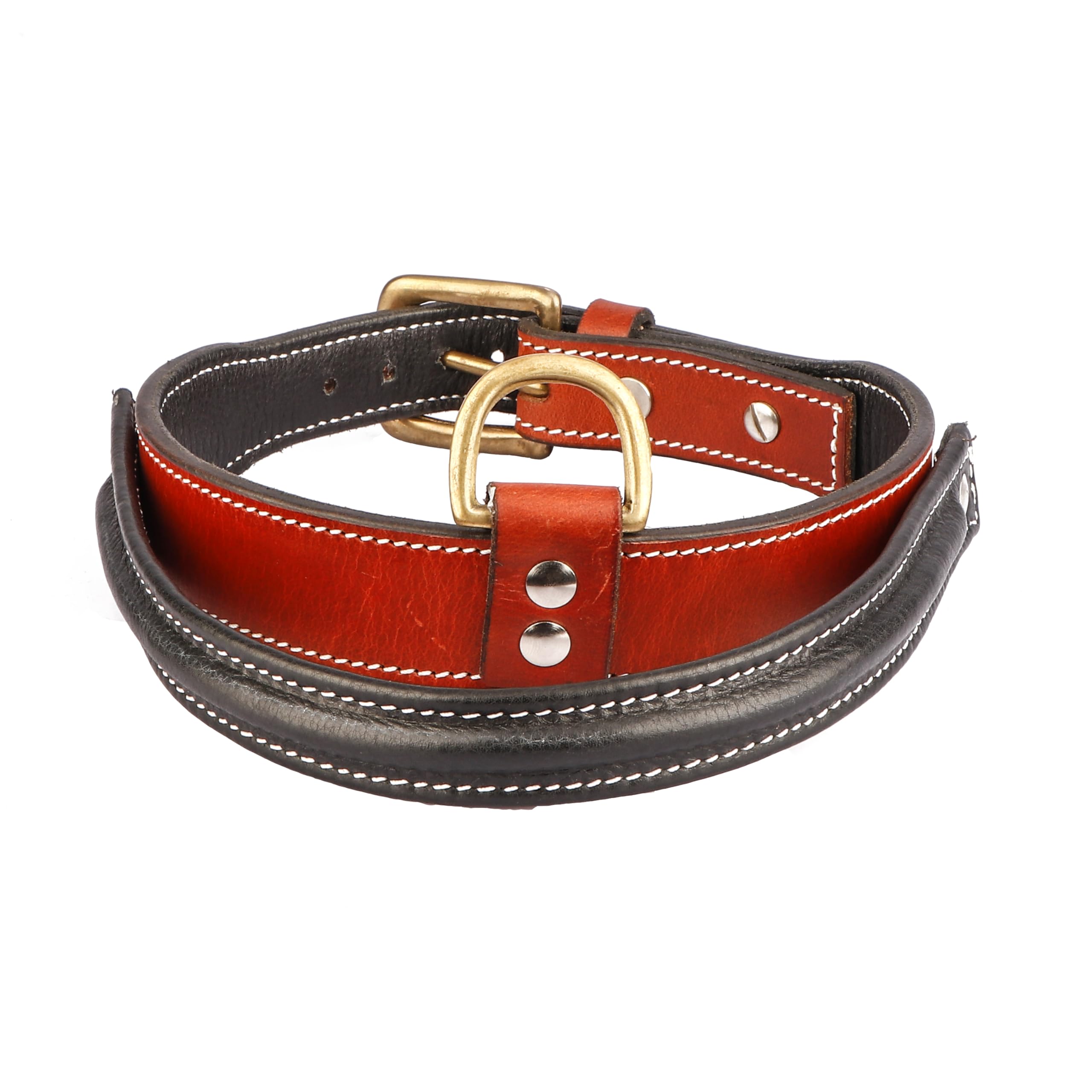 ADILs Multicolor Handle Dog Collar For Medium & Large Dogs, Adjustable Heavy Duty Leather Dog Collar With Strong Metal D-Ring, Neck Size : M, Red,15 cm,W_3.9 cm (B0CTTR541P) Amazon Price History, Amazon Price Tracker