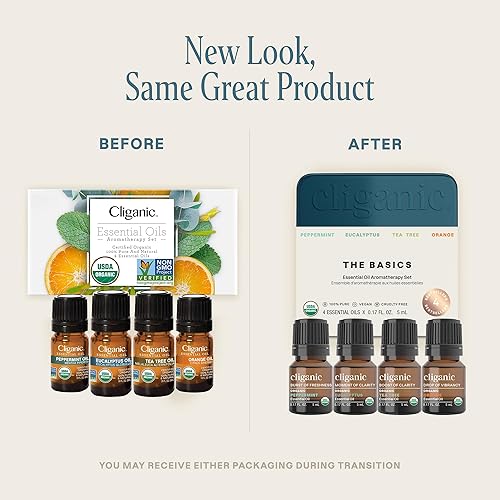 Miniatura 8 de Cliganic Set de regalo de aceites esenciales orgánicos (Top 4 - The Basics - Paquete de 2), aromaterapia natural 100% pura - menta, eucalipto, árbol