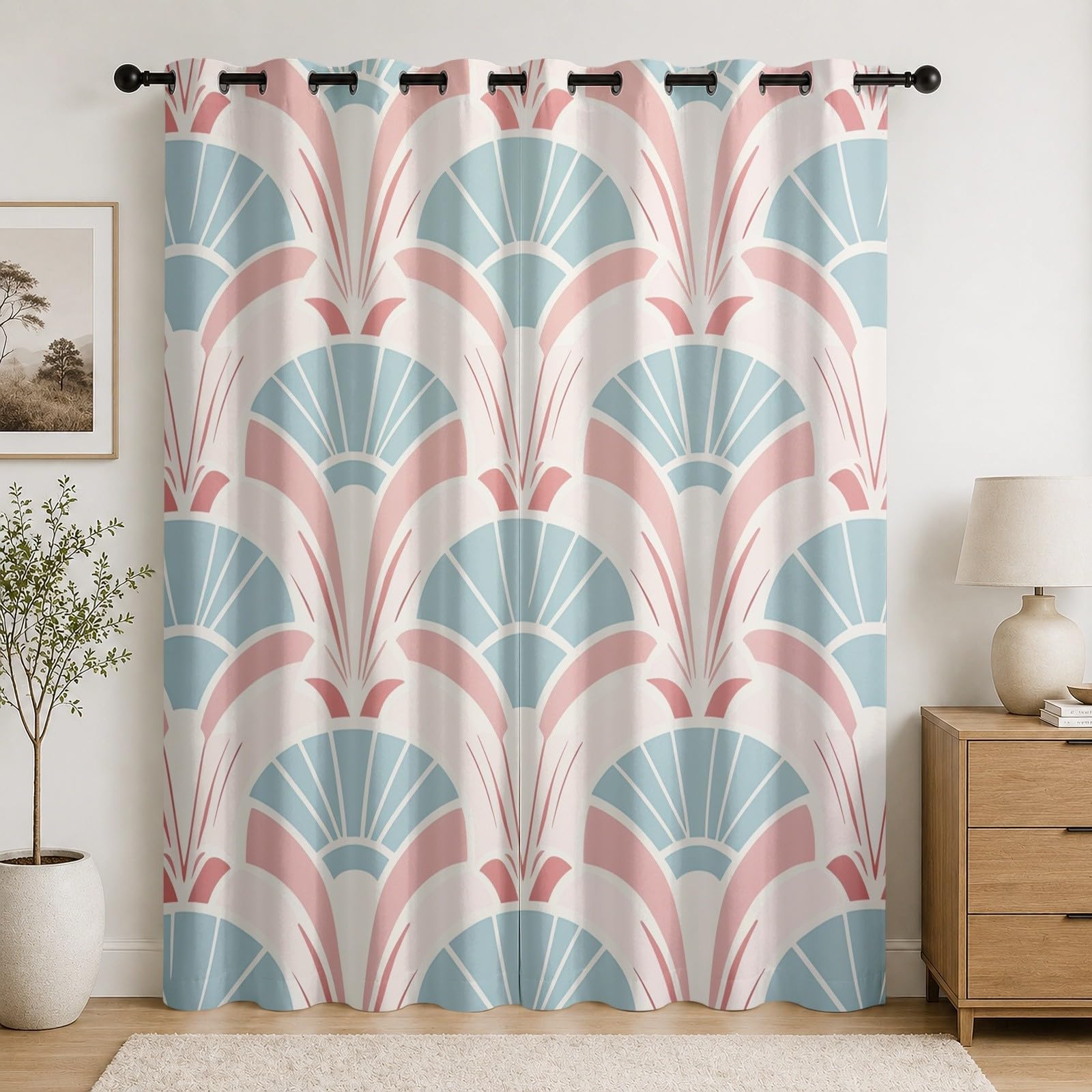 Rideaux occultants bleu 75x166 cm à oeillets pour chambre d'enfant